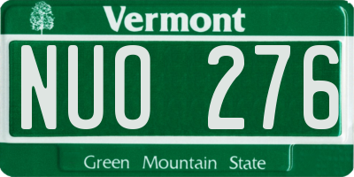 VT license plate NUO276