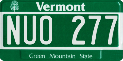 VT license plate NUO277