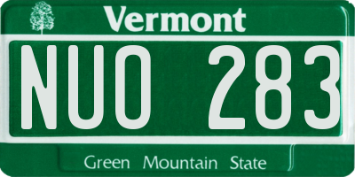 VT license plate NUO283