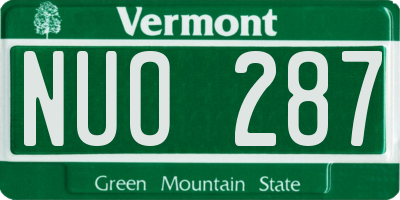 VT license plate NUO287