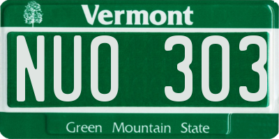 VT license plate NUO303