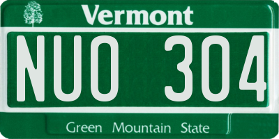 VT license plate NUO304