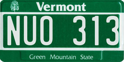 VT license plate NUO313