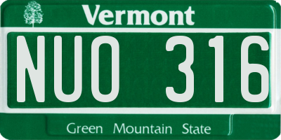 VT license plate NUO316