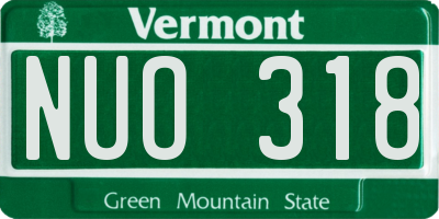 VT license plate NUO318