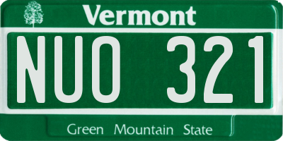 VT license plate NUO321