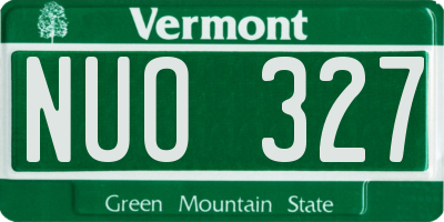 VT license plate NUO327