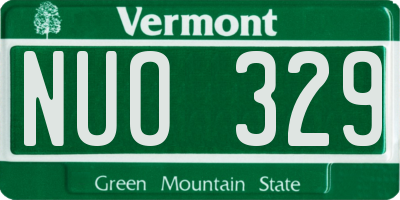 VT license plate NUO329