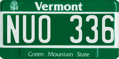 VT license plate NUO336