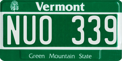 VT license plate NUO339