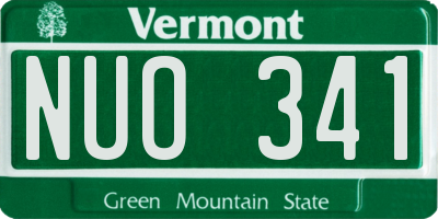 VT license plate NUO341