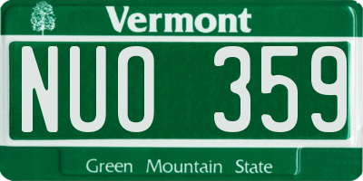 VT license plate NUO359