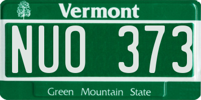 VT license plate NUO373