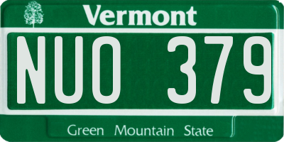 VT license plate NUO379
