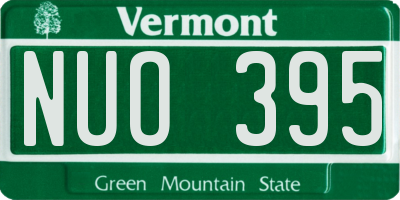VT license plate NUO395