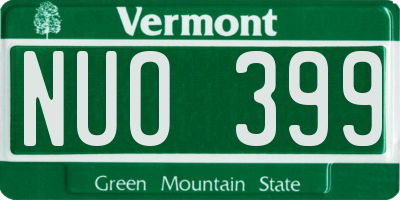 VT license plate NUO399