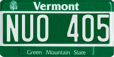 VT license plate NUO405
