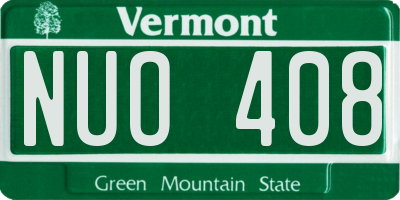 VT license plate NUO408