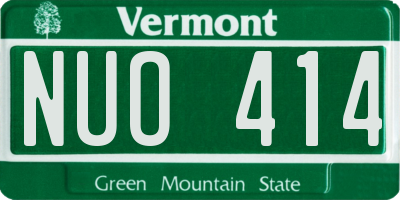VT license plate NUO414