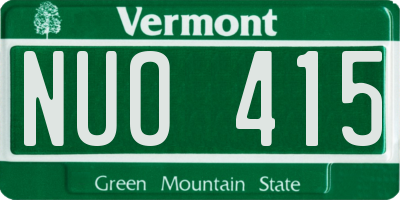VT license plate NUO415