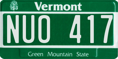 VT license plate NUO417