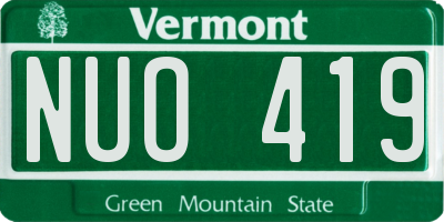 VT license plate NUO419