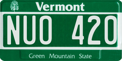 VT license plate NUO420