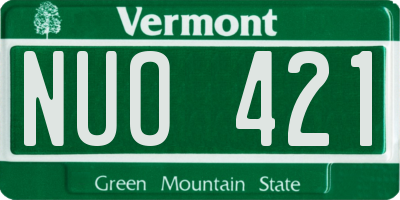 VT license plate NUO421