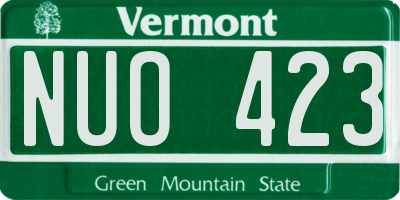 VT license plate NUO423