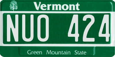 VT license plate NUO424