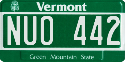 VT license plate NUO442