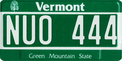 VT license plate NUO444