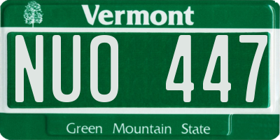 VT license plate NUO447