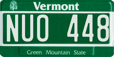 VT license plate NUO448