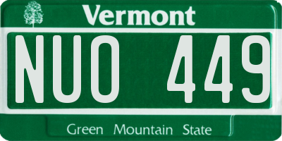 VT license plate NUO449
