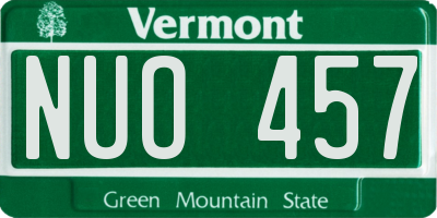 VT license plate NUO457