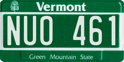 VT license plate NUO461