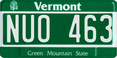 VT license plate NUO463