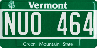 VT license plate NUO464