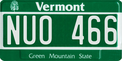 VT license plate NUO466