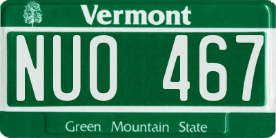 VT license plate NUO467