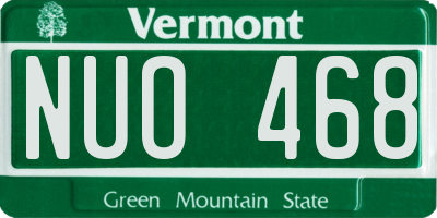 VT license plate NUO468