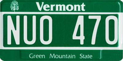 VT license plate NUO470