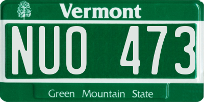 VT license plate NUO473