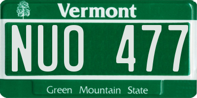 VT license plate NUO477