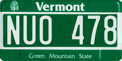 VT license plate NUO478