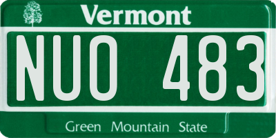 VT license plate NUO483