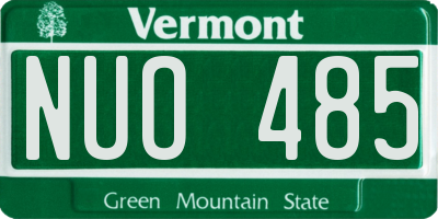 VT license plate NUO485
