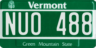 VT license plate NUO488