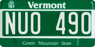 VT license plate NUO490